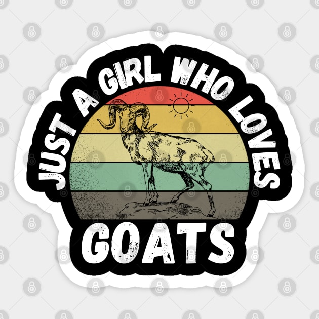 Just A Girl Who Loves Goats, Cute Colorful Goat Sticker by JustBeSatisfied